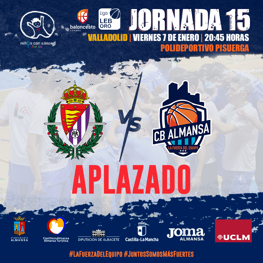 Aplazado el UEMC Real Valladolid vs CB Almansa con AFANION